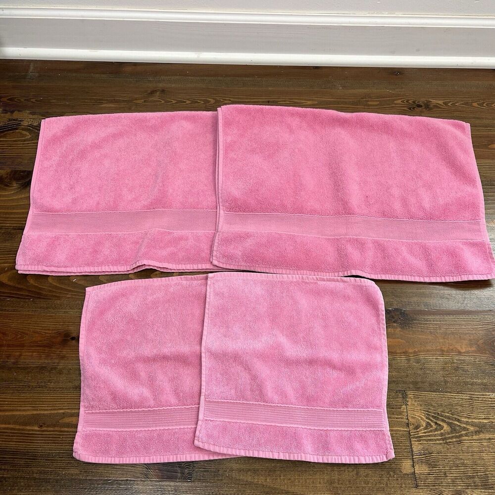 Pottery Barn Kids Towel Set 2 Hand Towel & 2 Wash Cloths Pink